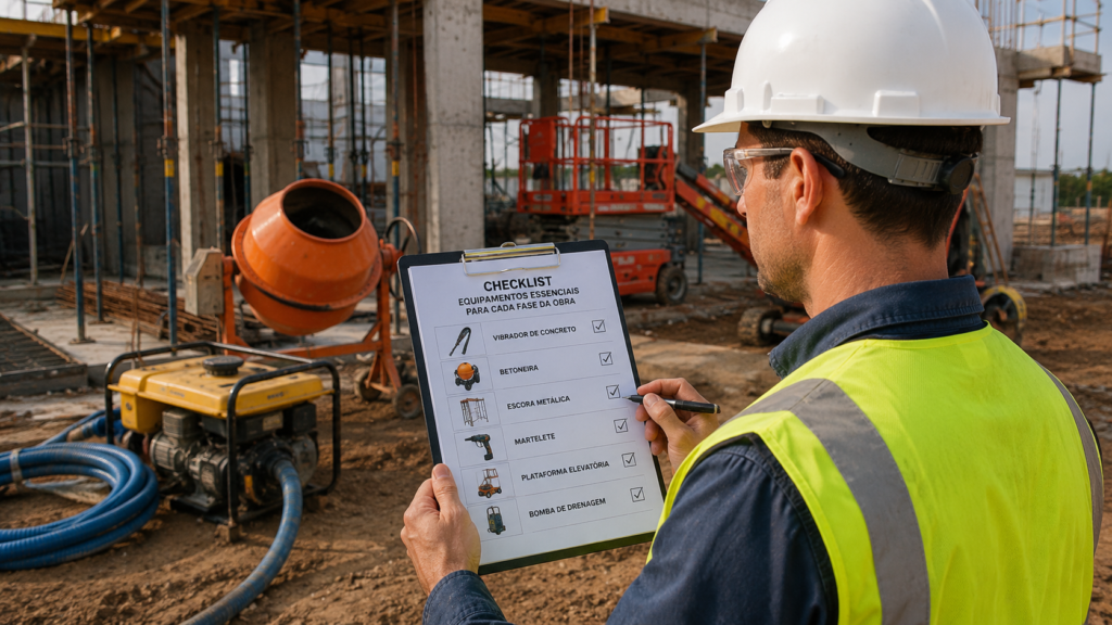 equipamentos essenciais para construção civil