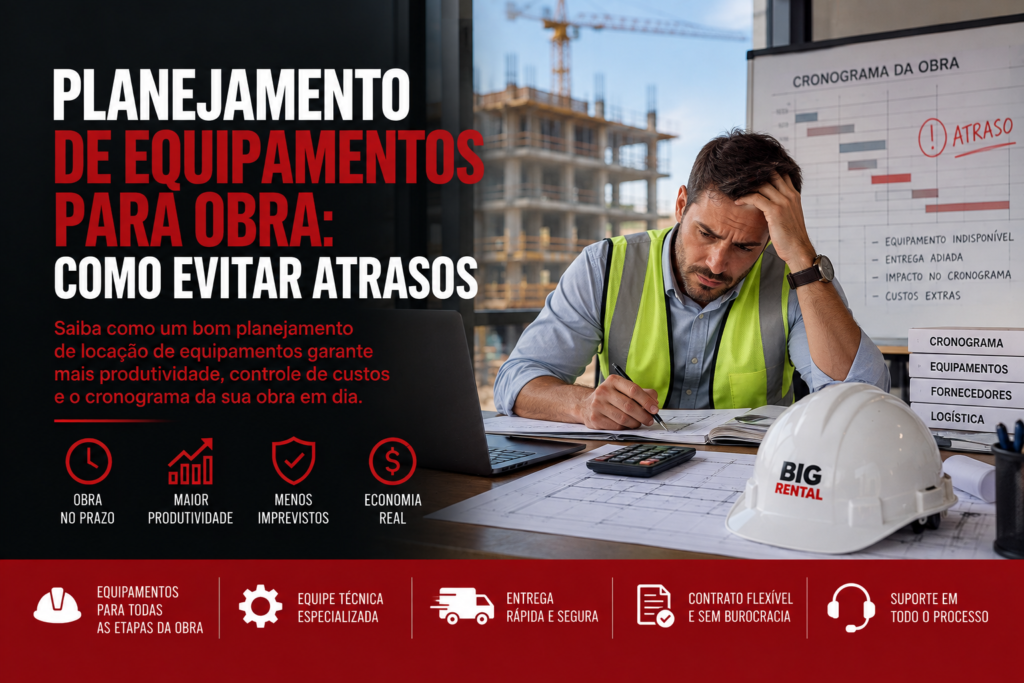 planejamento de equipamentos para obra